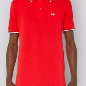 Diesel Red Polo shirt with striped trims